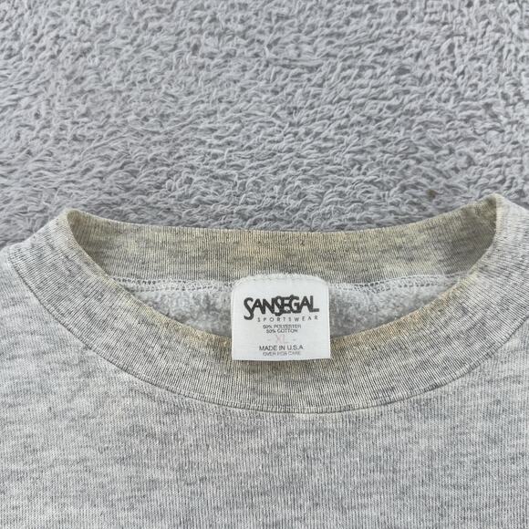 Vintage Sansegal Whale Watch Sweatshirt Mens XL Gray Morro Bay Ocean Graphic 90s - Picture 10 of 11